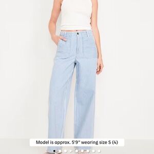 Old navy women’s baggy wide leg striped jeans